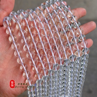 天然AA净体高货白水晶圆珠 10mm白水晶散珠diy手链项链饰品配件