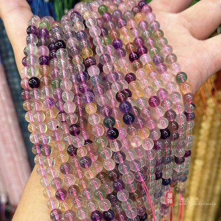 Natural High-Quality Fluorite Round Beads 6-10mm Ice-Type Purple-Yellow Fluorite Loose Beads DIY Bracelet Necklace Accessories
