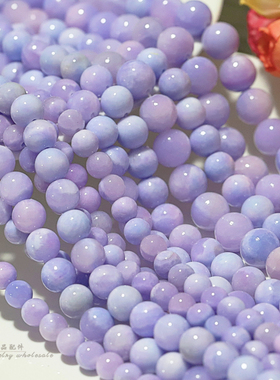 天然星空紫色玉石 6-12mm优化紫锂辉圆珠散珠diy手链项链串珠配件