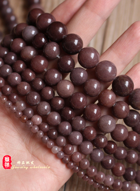 4-12mm天然无优化紫东陵散珠 紫色东陵玉圆珠子 手链项链DIY配件