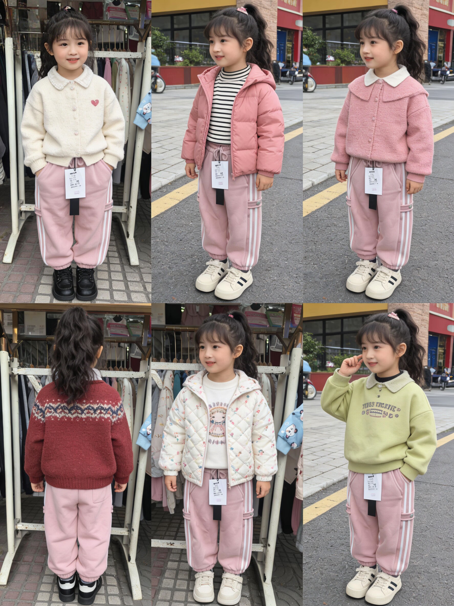女小童加绒裤子秋冬款26新款儿童一体绒运动裤韩版休闲女孩束脚裤