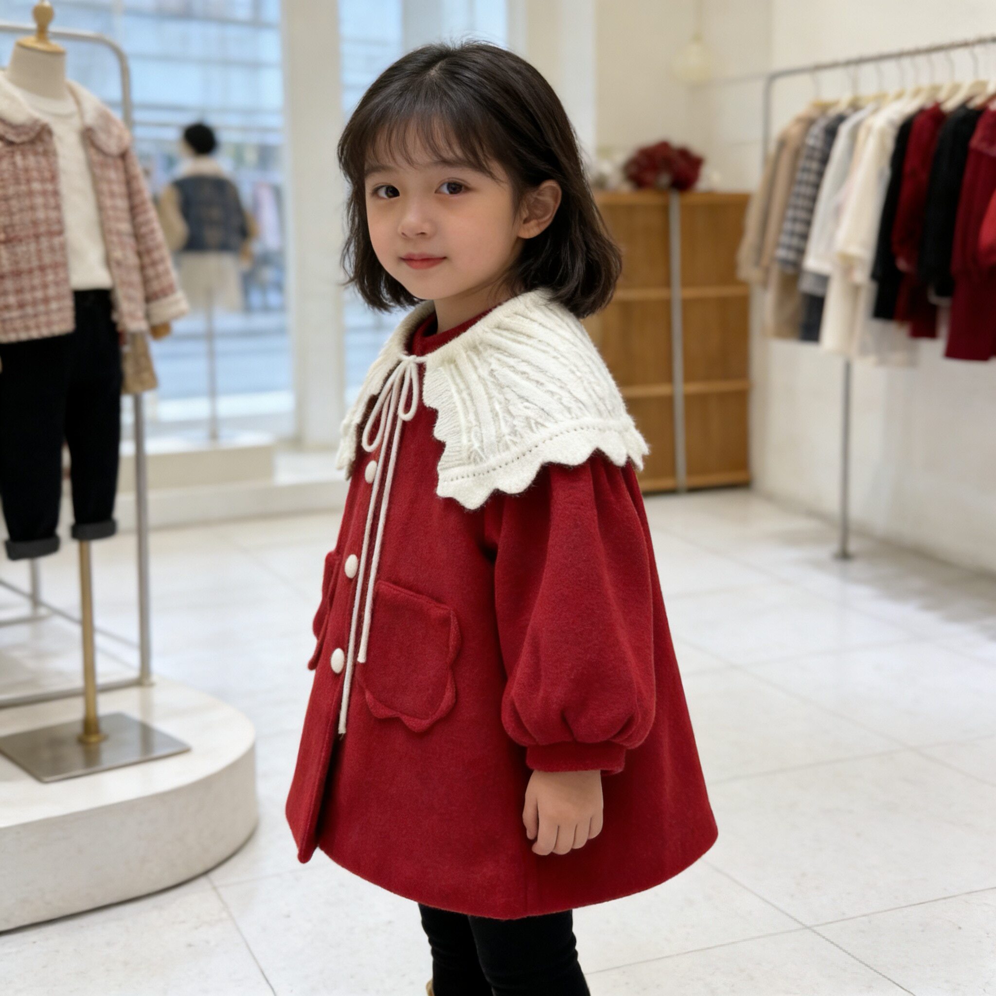女小童毛呢外套2026款洋气儿童秋冬款加厚保暖大衣宝宝冬季拜年服