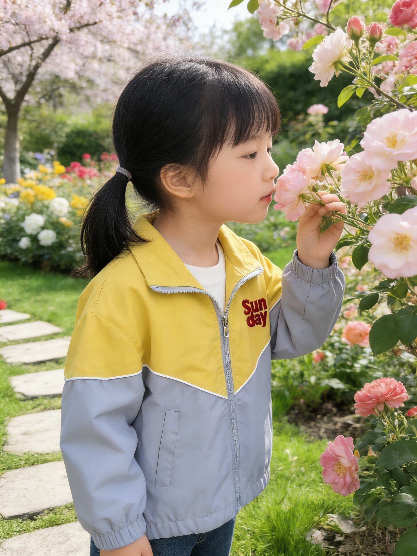 儿童女小童休闲韩版洋气外套宝宝儿童春秋春季时髦外套拼色棒球服