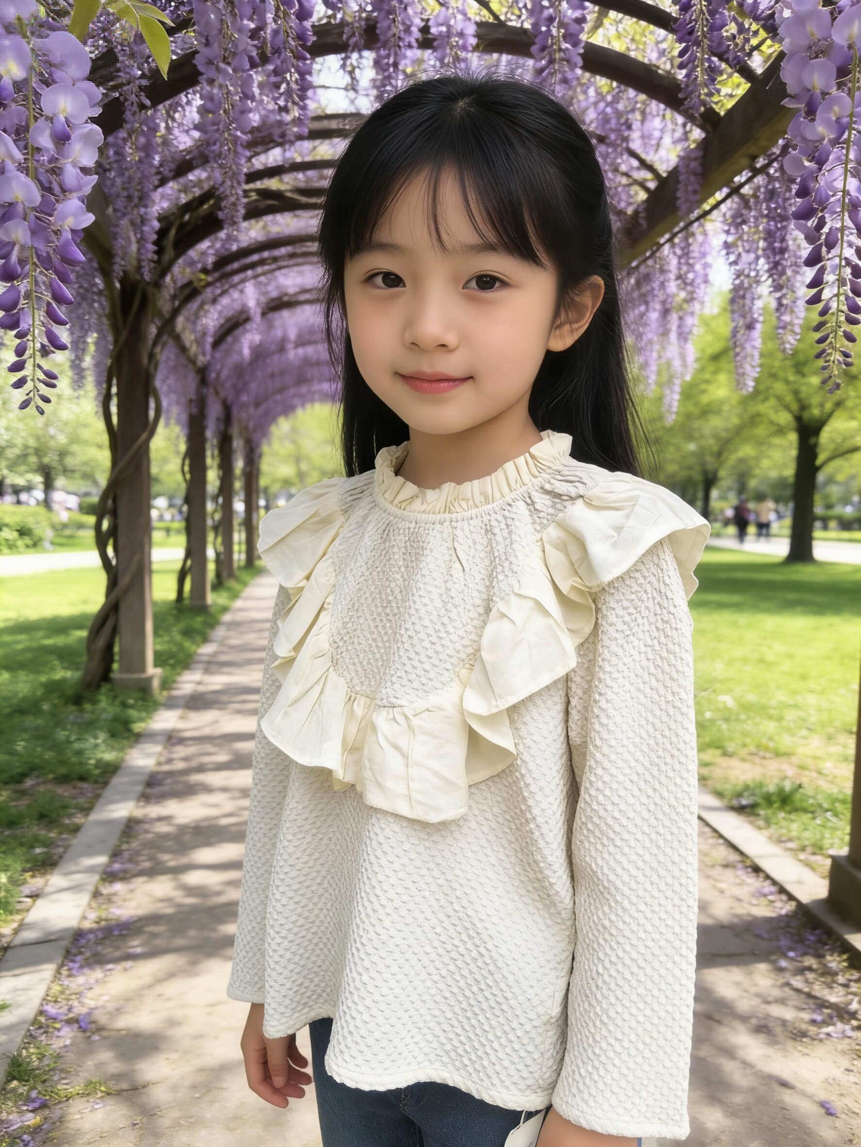 女中童儿童长袖T恤春秋2026款儿童洋气时髦女宝宝花边领衬衫上衣