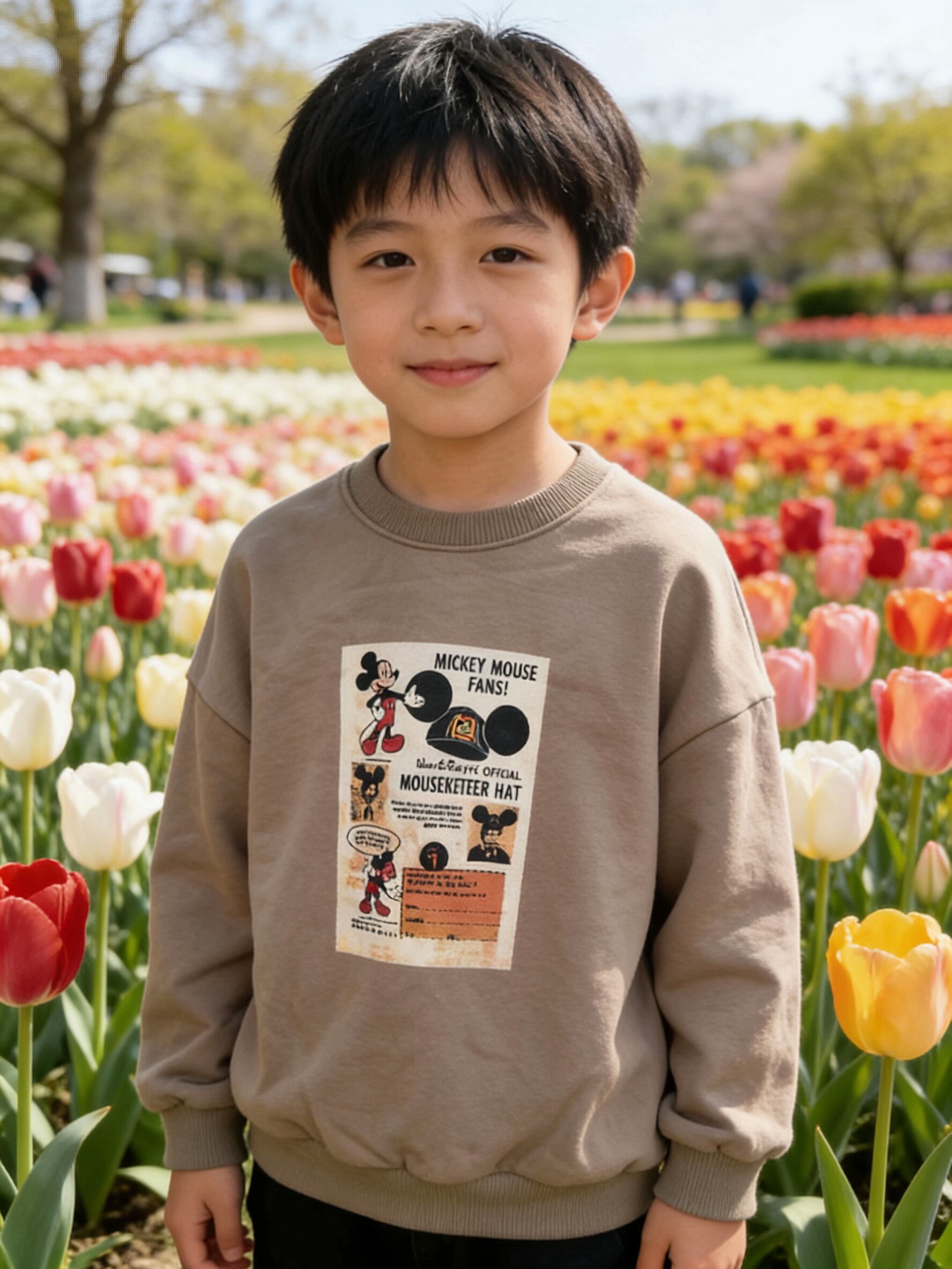 儿童男中童休闲韩版洋气卫衣男宝宝儿童春秋春季时髦卫衣卡其色