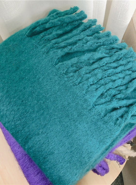 RJ。新年亮眼马海毛绒绒围巾女秋冬季新货韩版百搭超保暖柔软围脖