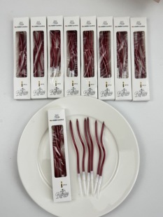 红色曲线螺旋弯曲银色生日蜡烛网红女士ins蛋糕装饰烘焙插件