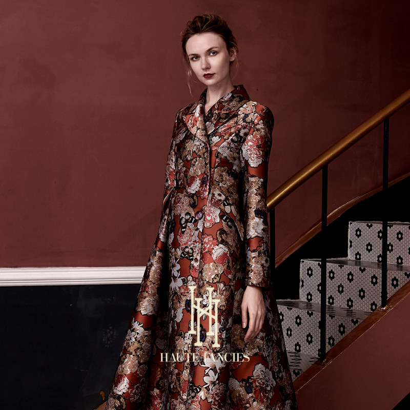 孤品 HAUTE FANCIES后构想｜法式风衣提花面料长风衣大衣25秋冬新