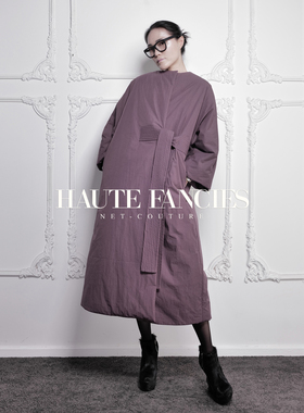 紫火HAUTE FANCIES后构想｜宽袖高级中国风大蝴蝶结长款羽绒棉服