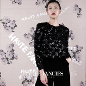 FANCIES后构想｜黑色法式 孤品 HAUTE 优雅复合绒短上衣平肩外套