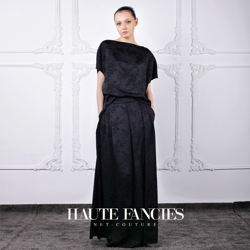 苏杭丝绸 HAUTE FANCIES后构想 | 法式提花一字领短上衣半裙套装