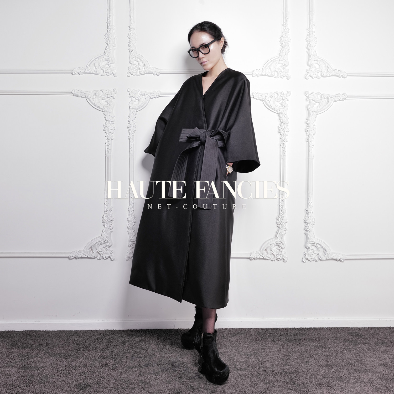 新古典HAUTE FANCIES后构想｜经典交叉领大蝴蝶结中袖长羽绒棉服,女装/女士精品,棉衣/棉服,淘宝优惠券,粉丝福利购,淘宝优惠卷