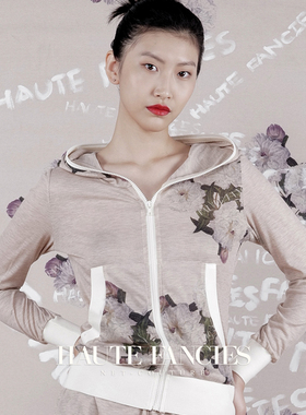 繁花 HAUTE FANCIES后构想｜繁花锦簇针织长袖防风连帽衫秋季