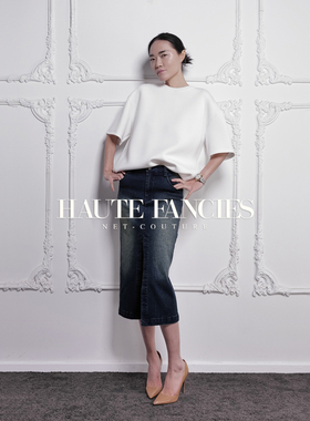 少年感 HAUTE FANCIES后构想｜白色双面针织宽松圆领短袖T恤早秋