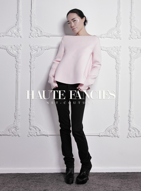 胭脂 HAUTE FANCIES后构想｜25秋新品桃粉色法式一字肩空气层上衣
