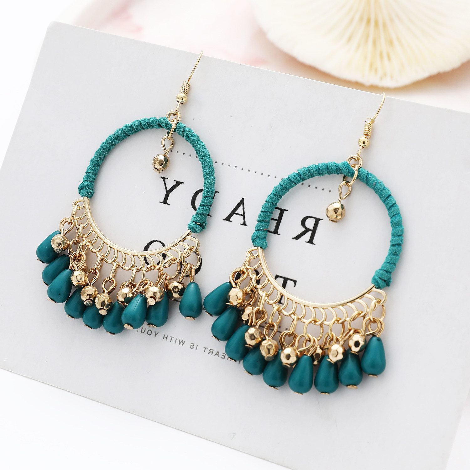 民族风气质手工编织流苏耳环波西米亚复古圆形铃铛耳坠个性时尚新,饰品/流行首饰/时尚饰品新,耳环,淘宝优惠券,粉丝福利购,淘宝优惠卷