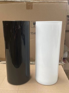 北欧圆筒黑色落地玻璃花瓶圆形直桶装饰酒店婚庆路引水培桌面花器