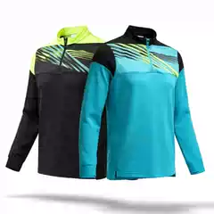 Men's Spring & Fall Soccer Micro Fleece Zip-Up Stand Collar Pullover Running Training Half-Zip Sweatshirt