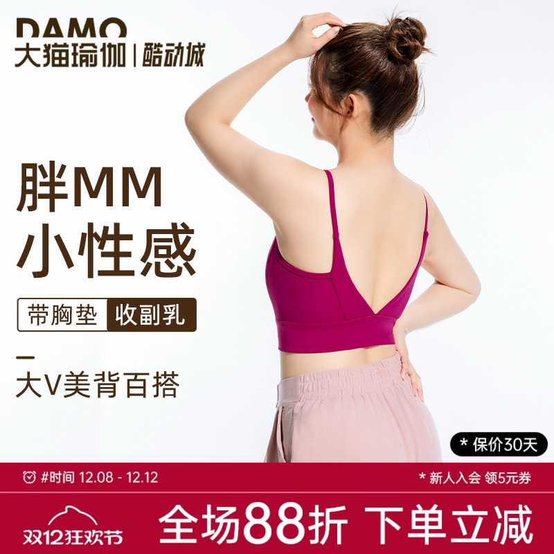 大猫瑜伽吊带美背瑜伽跑步文胸女