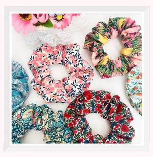 Liberty小碎花平替纯棉甜美温柔淑女发圈印花发绳头绳3厘米