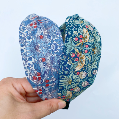 Liberty正版进口布料制作宽发箍5厘米宽交叉打结发箍气质优雅知性