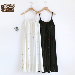 性感睡衣女款 宽松吊带内搭连衣裙 夏季 带胸垫莫代尔睡裙甜美大码
