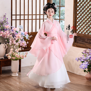 原创宋制2025新款儿童汉服女童魏晋风超仙古装唐装演出服战国袍秋