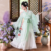 魏晋风交领演出服唐装 宋女童汉服2026新款 春秋原创战国袍儿童古装