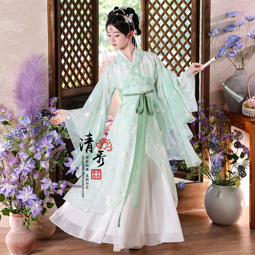 宋女童汉服2026新款春秋原创战国袍儿童古装魏晋风交领演出服唐装