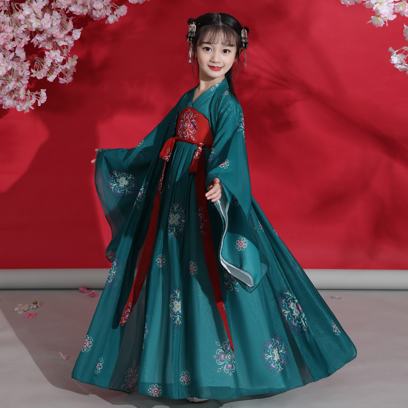女童汉服襦裙儿童广袖古筝超仙