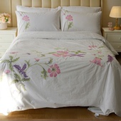 外贸出口轻奢家用60支100%纯棉 自留款 十字绣床上被套单件