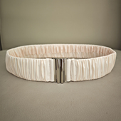 褶皱款 新品 女式 裸粉色松紧腰带有弹力百搭配羽绒服腰封淡粉樱花粉