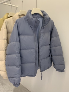 一手长2025新款羽绒服女短款立领90白鸭绒面包服加厚外套