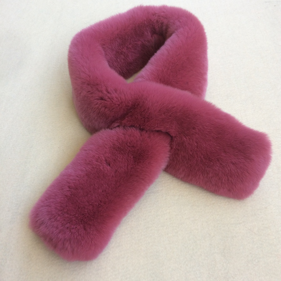 獭兔毛双面纯色皮草百搭围巾