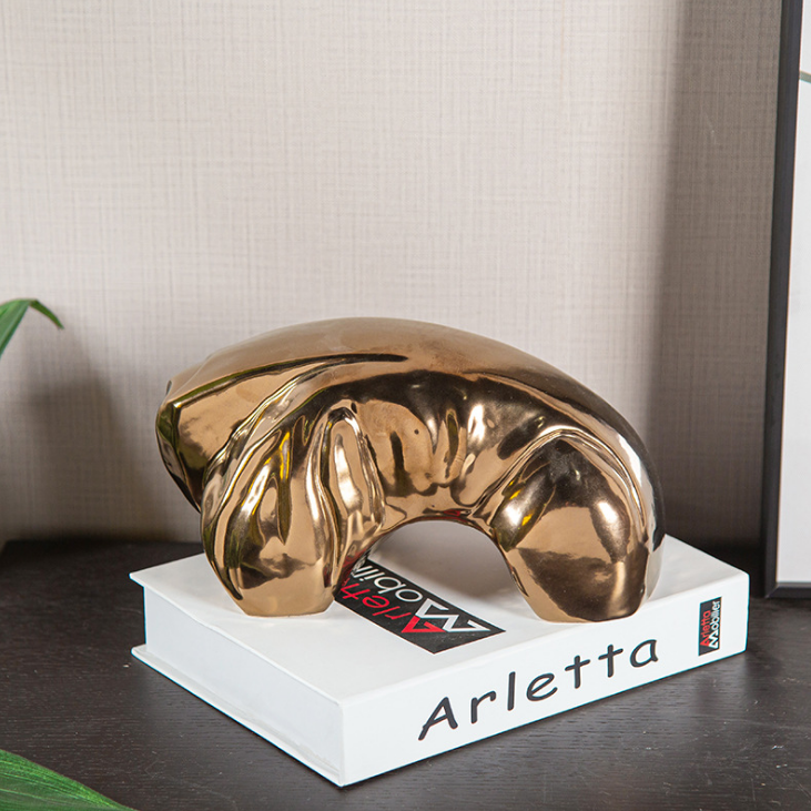 现代风格树叶造型陶瓷果盘花瓶创意桌面家居样板房摆件家居装饰品