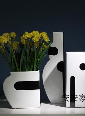 抽象极简风陶瓷样板房软装饰品
