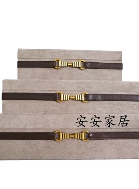 新中式禅意手饰品珠宝首饰盒收纳盒 简美样板间软装摆件皮质盒子