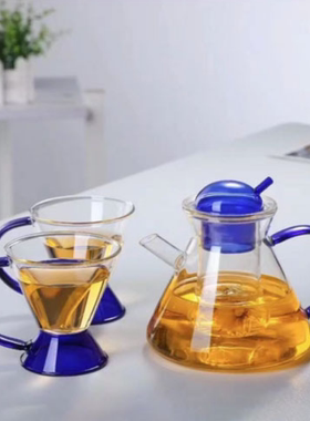 创意玻璃花草茶壶可电陶炉加热