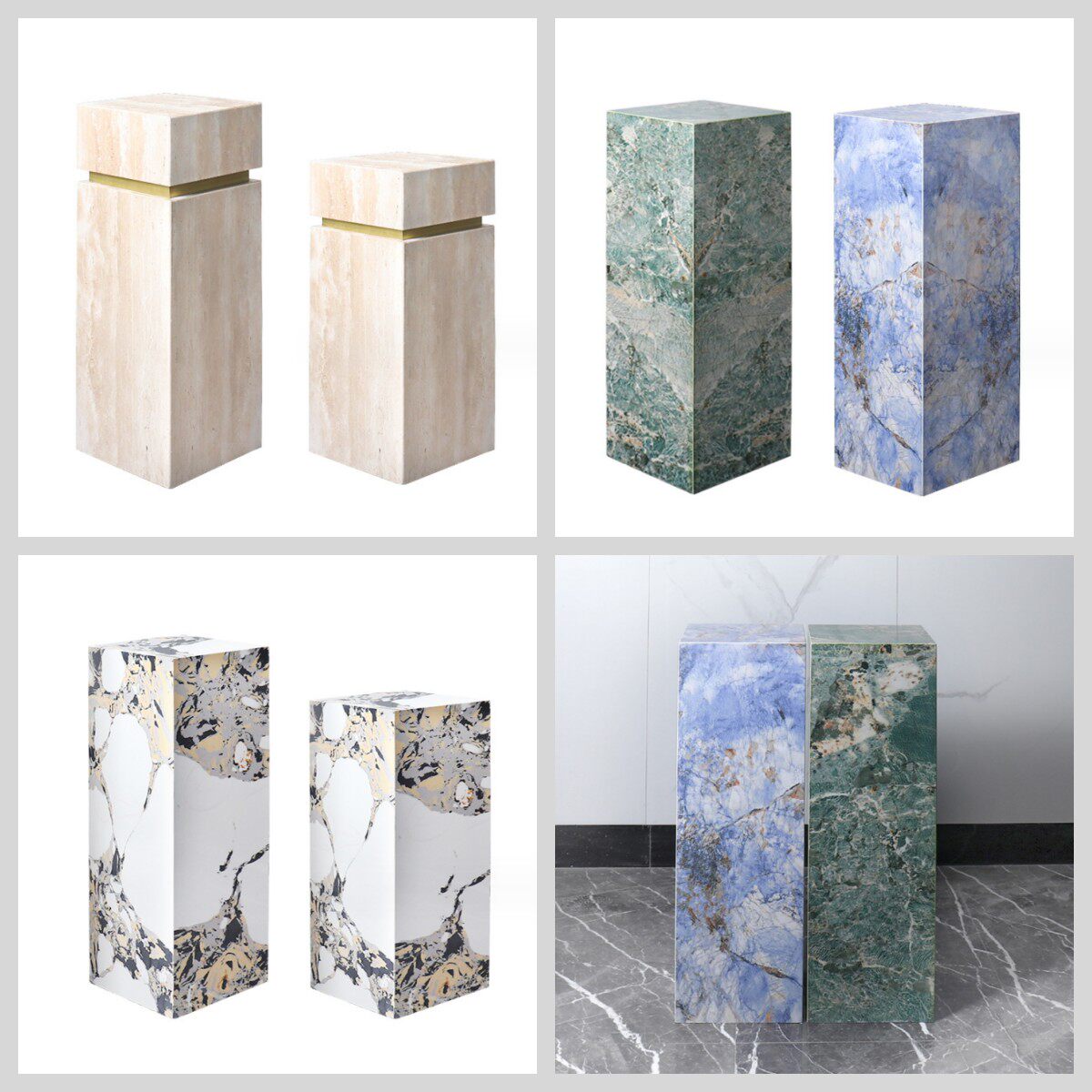 现代简约创意大理石基座底座摆件石墩雕塑展台艺术品展示台摆件