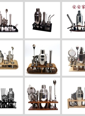 样板房酒架酒水间酒吧调酒套装不锈钢调酒工具实用器软装饰品用具