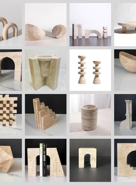 侘寂风几何半球形摆件