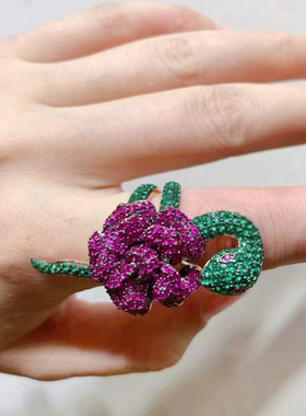 新款时尚气质花朵戒指