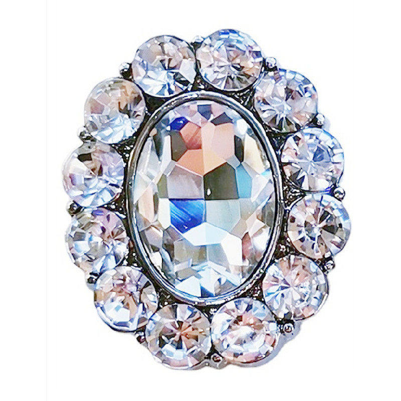闪亮玻璃水晶椭圆钻扣毛呢外套毛衣开衫镶钻红蓝粉紫绿色大纽扣