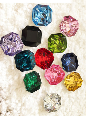 方形钻扣亚克力衬衣旗袍羊绒毛衣连衣裙装饰大纽扣红蓝绿白粉包邮