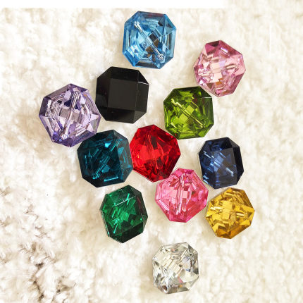 方形钻扣亚克力衬衣旗袍羊绒毛衣连衣裙装饰大纽扣红蓝绿白粉包邮