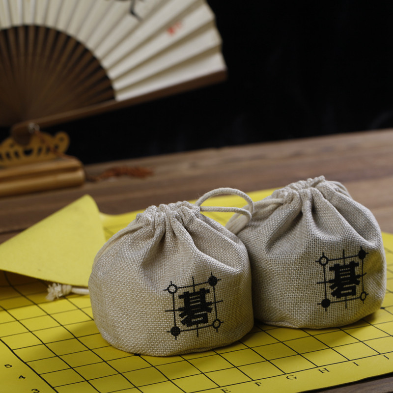 立体裁剪帆布束口围棋五子棋子收纳袋中国风便携连珠棋子布袋包邮