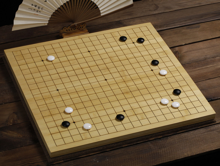 双面楠竹刻线围棋中国象棋连珠五子棋15路有坐标棋盘棋桌架可拆卸