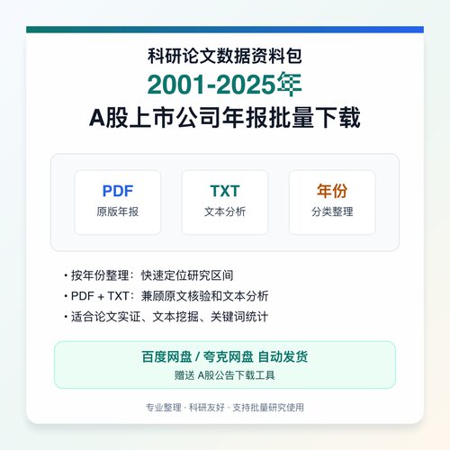 2001-2025年A股上市公司年报打包下载免费更新送A股公告下载软件