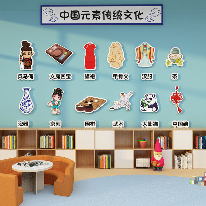 中国元素传统节日环创幼儿园文化主题墙面贴成品装饰教室布置材料