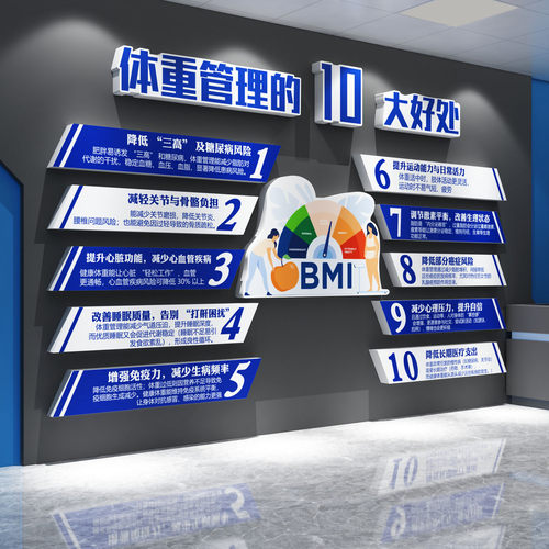 体重管理门诊文化墙海报健康宣教减重肥医院体检中心挂图牌标语贴